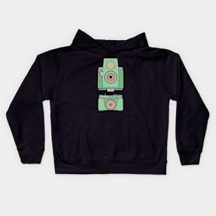 Green Vintage Camera Kids Hoodie